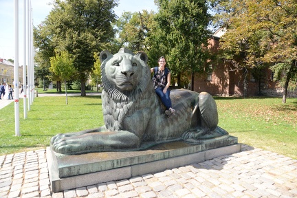 Erynn on the Lion outside of Sveti Sofia Church1
